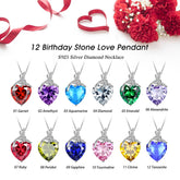 Dragonfly Necklace Heart Birthstone Pendant Jewelry Women Girl Birthday Gifts 925 Sterling Silver Atpx0009